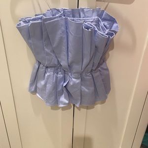 DO+BE strapless periwinkle top. Size S.